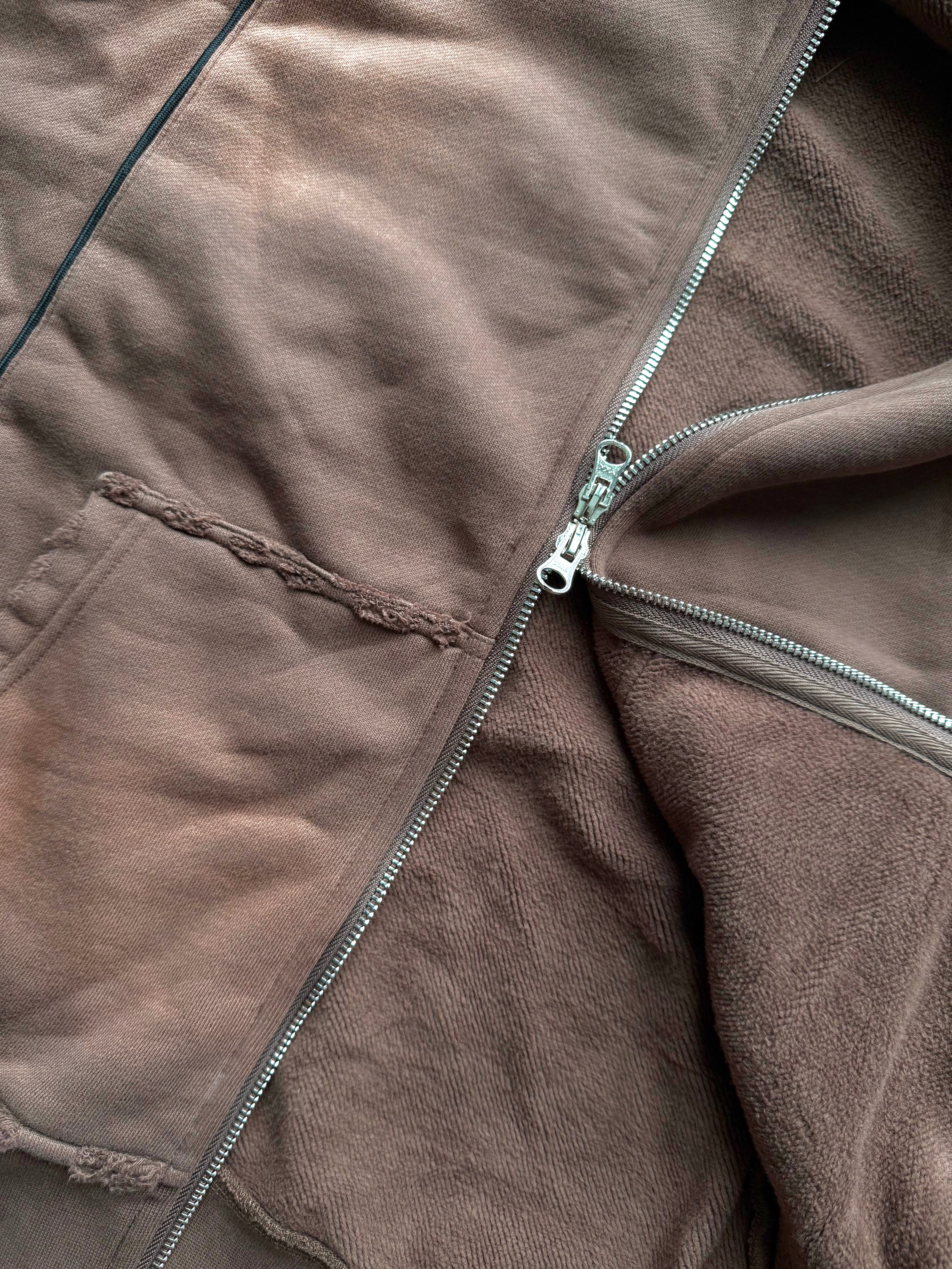 brown vintage sport zip-up