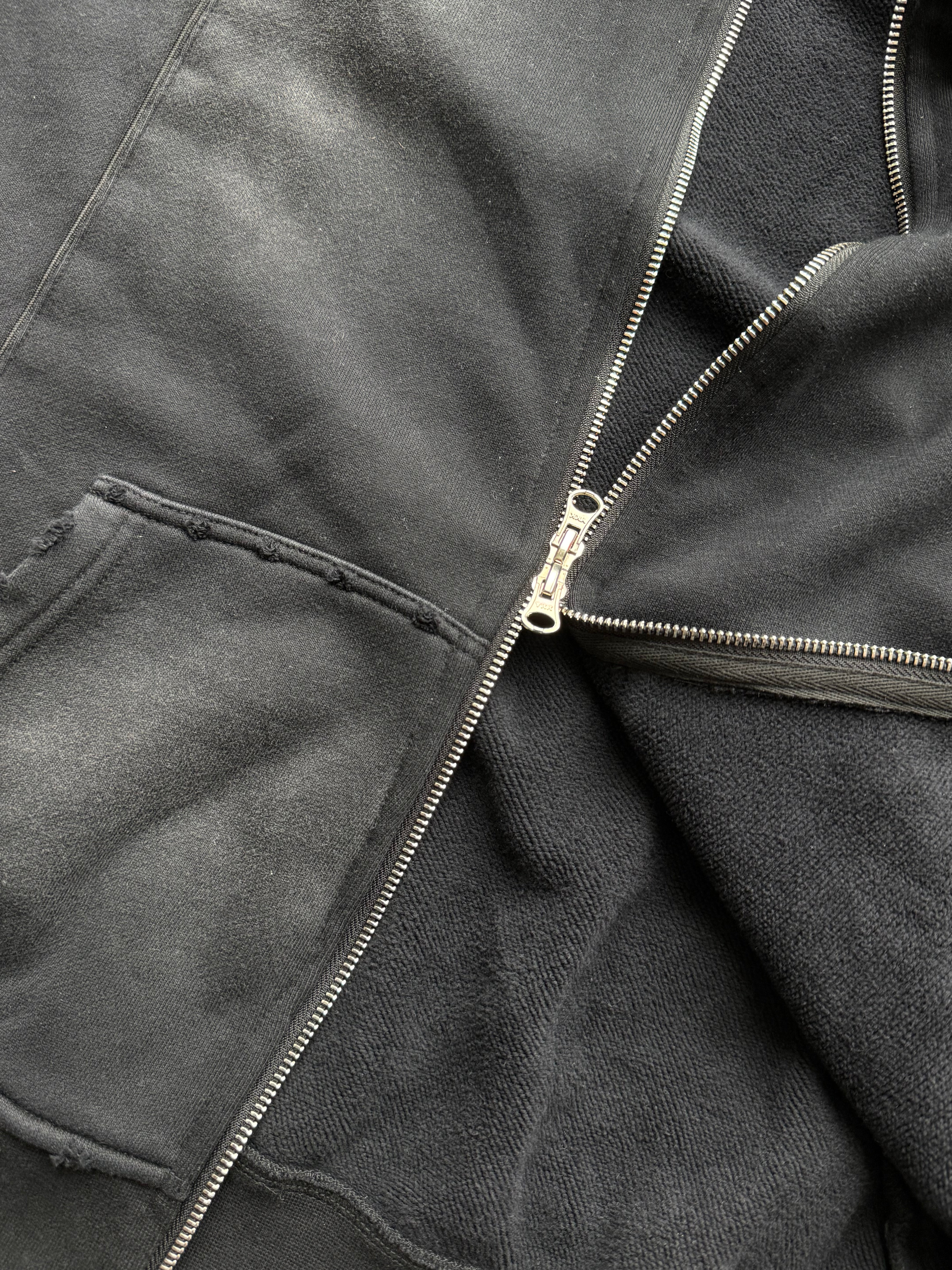 black vintage sport zip-up