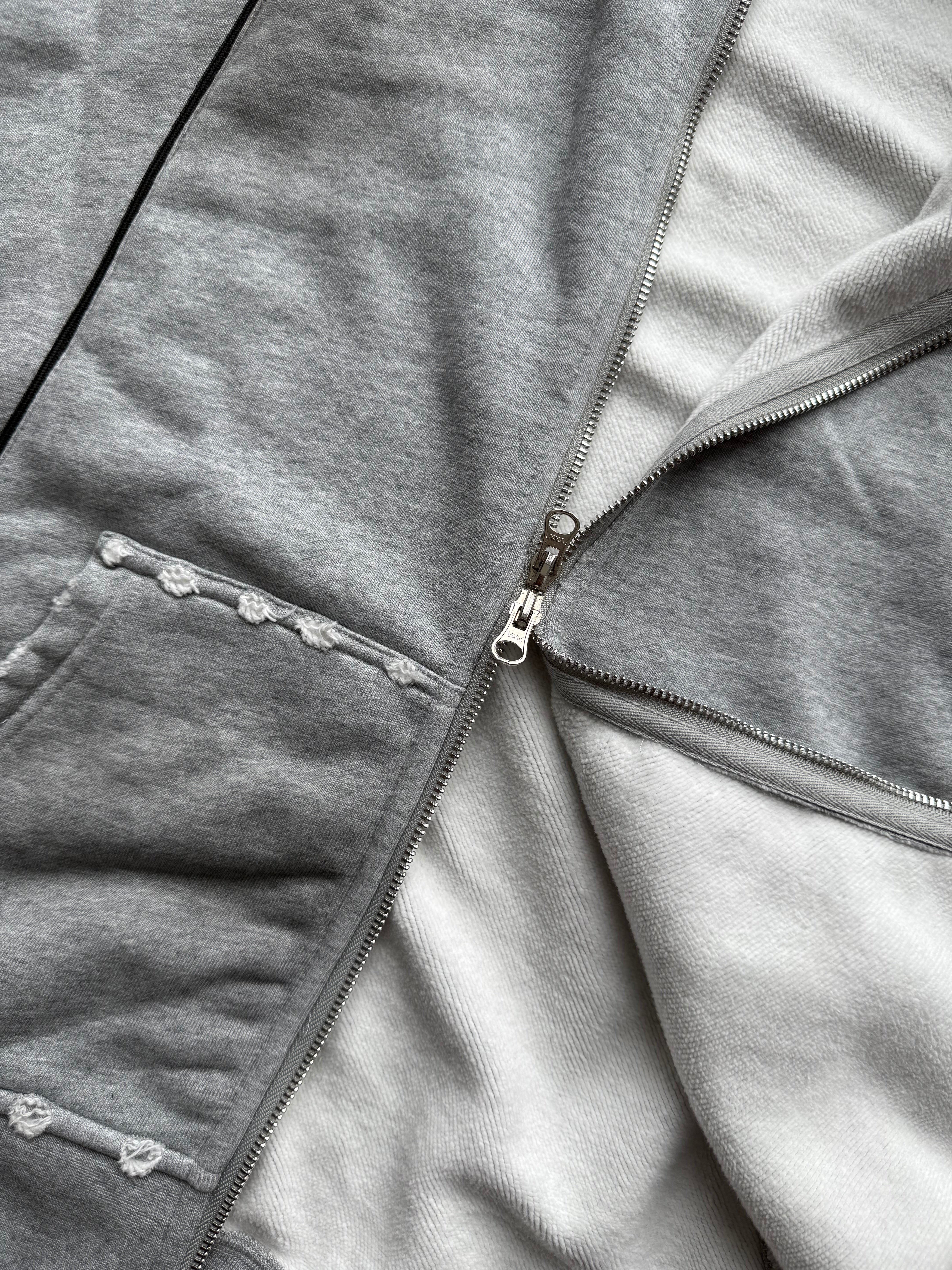 grey vintage sport zip-up