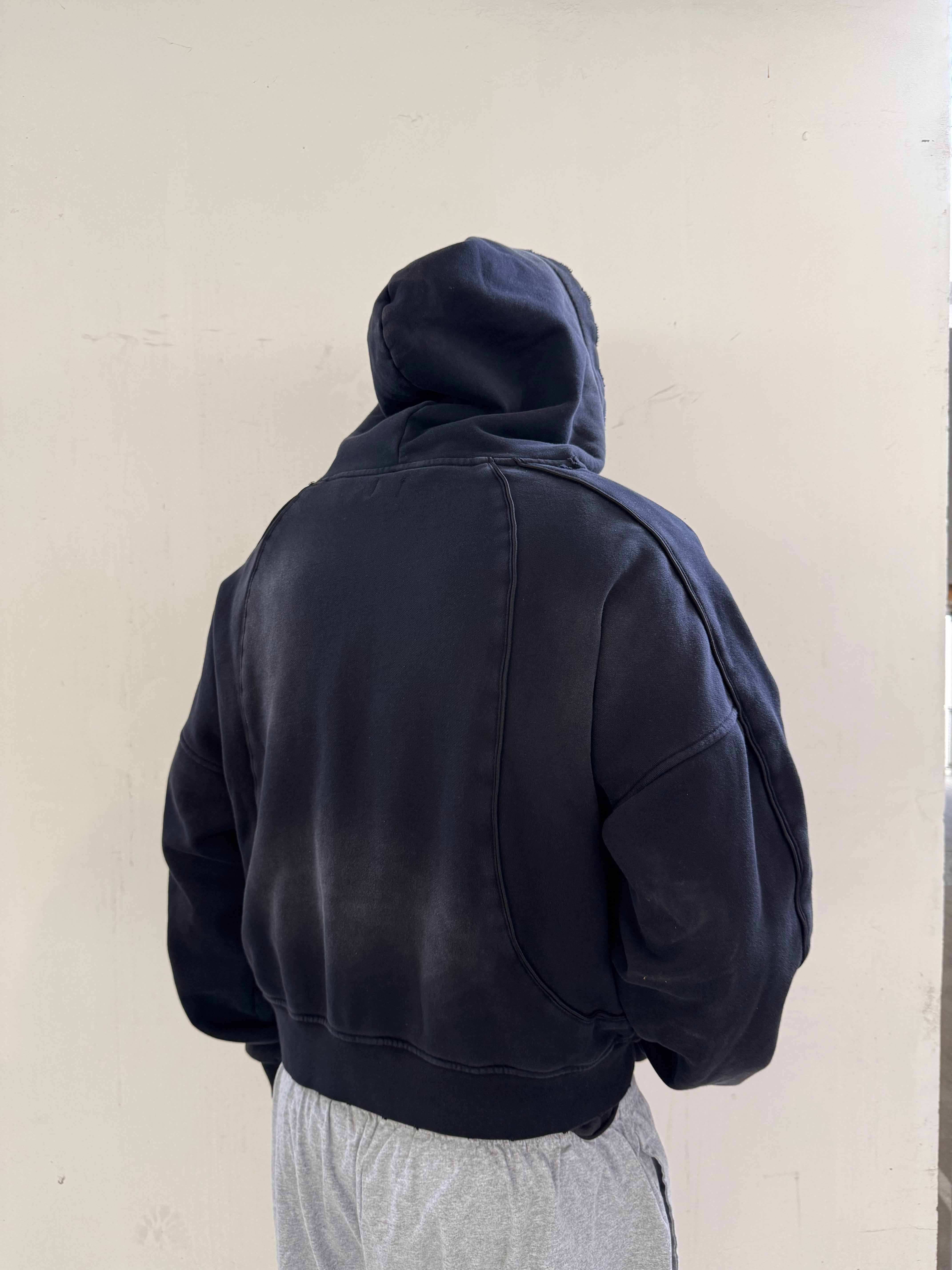 black vintage sport zip-up